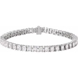 14K White Gold 10 1/2 CTW Lab-Grown Diamond Line 7" Bracelet