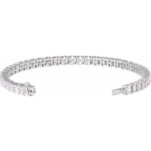 14K White Gold 10 1/2 CTW Lab-Grown Diamond Line 7" Bracelet