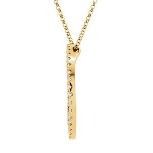 14K Yellow Gold 1 CTW Natural Diamond Circle 18" Necklace