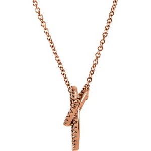 14K Rose Gold 1/3 CTW Natural Diamond Circle 18" Necklace