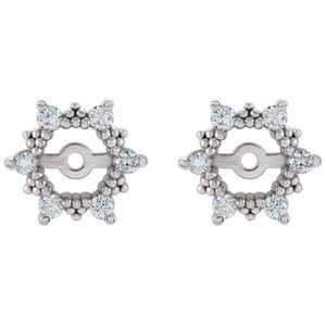 14K White Gold 1/5 CTW Diamond Earring Jackets with 4.5mm ID – image 2