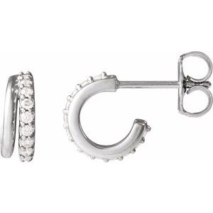 14K White Gold 1/6 CTW Natural Diamond Hoop Earrings