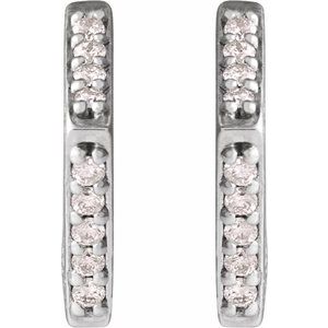 14K White Gold .07 CTW Natural Diamond Geometric Earrings – image 2