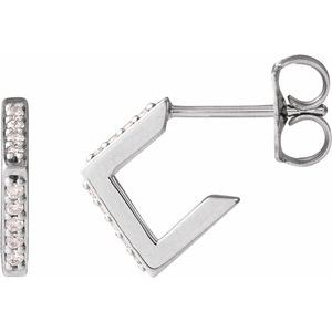 Sterling Silver .07 CTW Natural Diamond Geometric Earrings