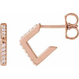 14K Rose Gold .07 CTW Natural Diamond Geometric Earrings