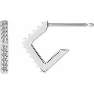 Sterling Silver Accented Geometric Earring Mounting