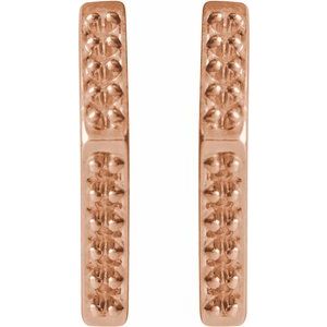 14K Rose Gold Accented Geometric Earring Mounting – image 2