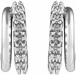 14K White Gold 1.2 mm Round Left Hoop Earring Mounting – image 2