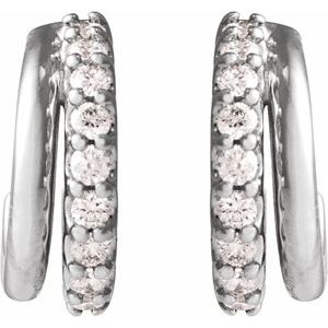 Sterling Silver 1/6 CTW Natural Diamond Hoop Earrings – image 3