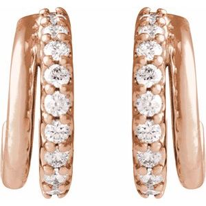 14K Rose Gold 1/6 CTW Lab-Grown Diamond Hoop Earrings – image 3
