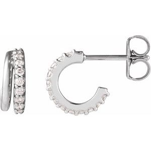 Sterling Silver 1/6 CTW Natural Diamond Hoop Earrings – image 2