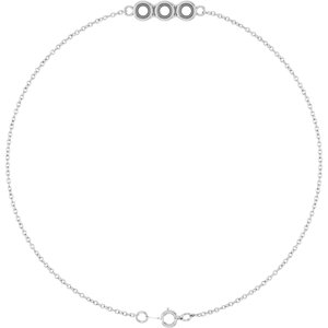 Sterling Silver 3 mm Round Three-Stone Line  7" Bracelet Mounting – image 2