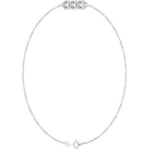 14K White Gold 3 mm Round Three-Stone Line  7" Bracelet Mounting – image 4