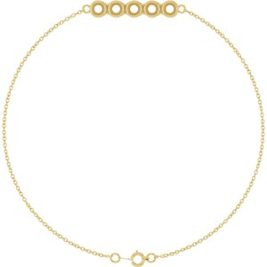 14K Yellow Gold 3 mm Round Five-Stone Line  7" Bracelet Mounting – image 2