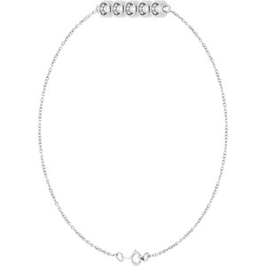 Sterling Silver 3 mm Round Five-Stone Line  7" Bracelet Mounting – image 4