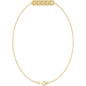 14K Yellow Gold 3 mm Round Five-Stone Line  7" Bracelet Mounting – image 4