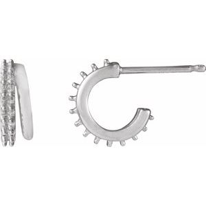Sterling Silver 1.2 mm Round Right Hoop Earring Mounting