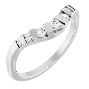 Platinum Round 1/6 CTW Natural Diamond Channel-Set Contour Band