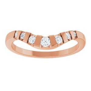 14K Rose Round 1/6 CTW Natural Diamond Channel-Set Contour Band