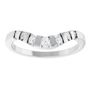 Platinum Round 1/6 CTW Natural Diamond Channel-Set Contour Band
