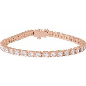 14K Rose Gold 7 CTW Lab-Grown Diamond Line 7 1/4" Bracelet