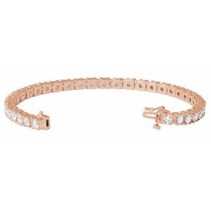 14K Rose Gold 7 CTW Lab-Grown Diamond Line 7 1/4" Bracelet – image 2