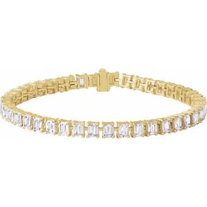 14K Yellow Gold 10 1/2 CTW Lab-Grown Diamond Line 7" Bracelet