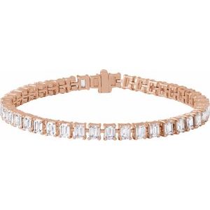 14K Rose Gold 10 1/2 CTW Lab-Grown Diamond Line 7" Bracelet