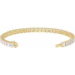 14K Yellow Gold 10 1/2 CTW Lab-Grown Diamond Line 7" Bracelet