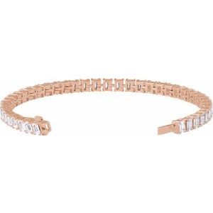 14K Rose Gold 10 1/2 CTW Lab-Grown Diamond Line 7" Bracelet