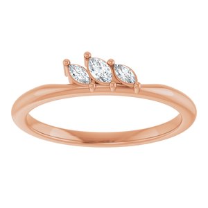14K Rose Gold 1/8 CTW Natural Diamond Ring