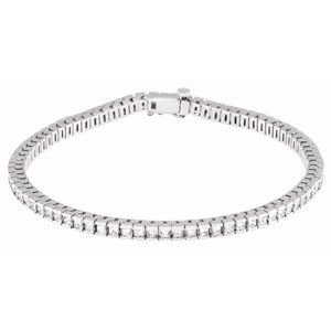 14K White Gold 3 9/10 CTW Natural Diamond Line 7 1/4" Bracelet