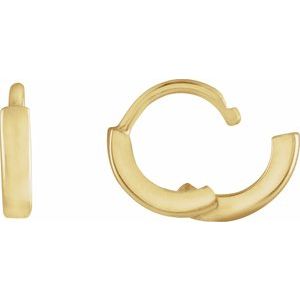 14K Yellow Hinged 8 mm Hoop Earrings