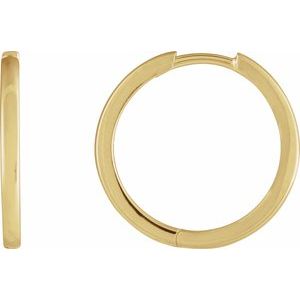 14K Yellow Hinged 18 mm Hoop Earrings
