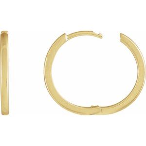 14K Yellow Hinged 18 mm Hoop Earrings