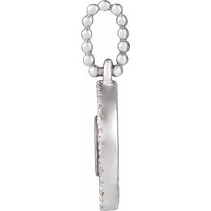 14K White Gold 1/10 CTW Natural Diamond Blue Enameled Evil Eye Pendant