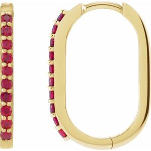 Accented Elongated Hoop Earrings