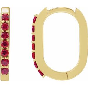 Accented Elongated Hoop Earrings