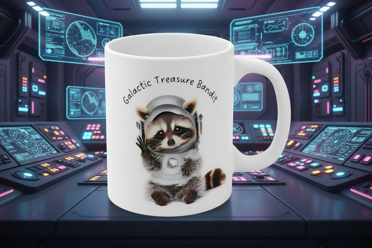 Cute Raccoon Galactic Treasure Bandit Mug