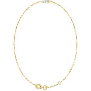 14K Yellow Gold 1/10 Natural Diamond Graduated 6 1/2-7 1/2" Bracelet – image 2