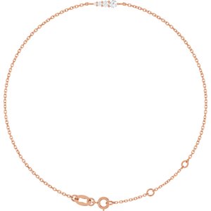 14K Rose Gold 1/10 Natural Diamond Graduated 6 1/2-7 1/2" Bracelet