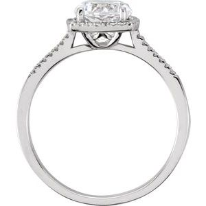 Sterling Silver Lab-Grown White Sapphire & .01 CTW Natural Diamond Ring