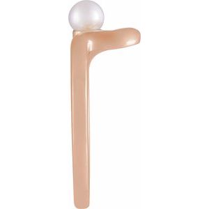 14K Rose Gold Cultured White Freshwater Pearl Freeform Ring