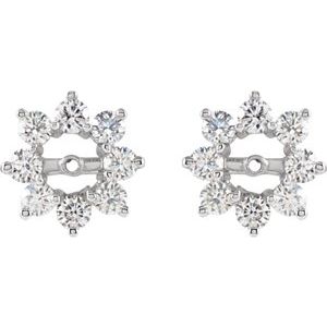 14K White Gold 1 1/8 CTW Diamond Earring Jackets with 4.5mm ID – image 2