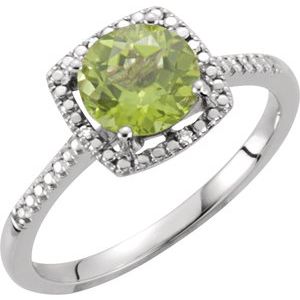 Halo-Style Birthstone Ring