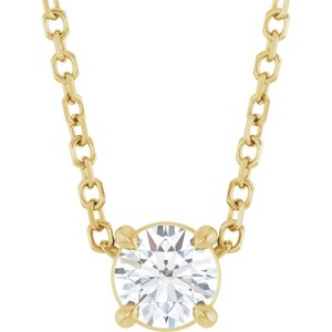 14K Yellow 1/5 CT Natural Diamond 16-18" Necklace