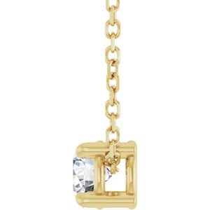 14K Yellow 4 mm Natural White Sapphire 16-18" Necklace