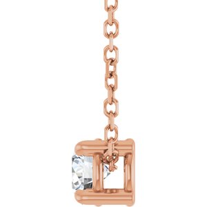 14K Rose 1/5 CT Natural Diamond 16-18" Necklace