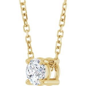 14K Yellow 4 mm Natural White Sapphire 16-18" Necklace