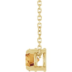 14K Yellow 5 mm Natural Citrine 16-18" Necklace